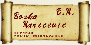Boško Marićević vizit kartica